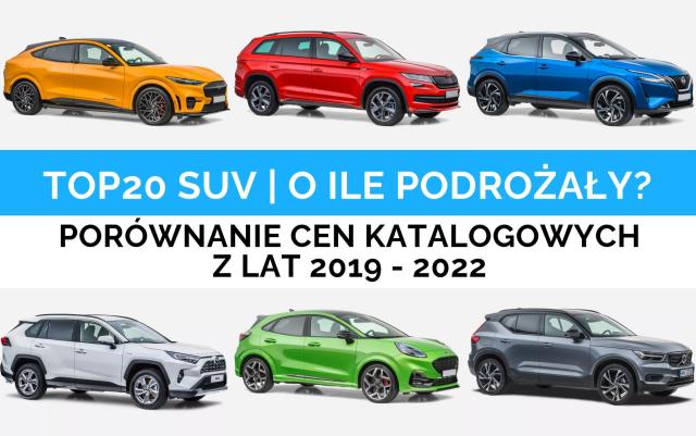 SUV-y coraz droższe - porównanie cen katalogowych od 2019 roku